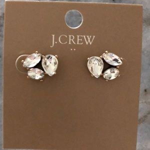 NWT J Crew earrings gold on the side with studs